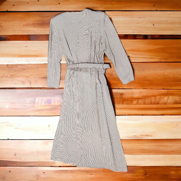 Vintage '80s R.J. Stevens by Carol Escritor Sz 12 Black/White Herringbone Dress - Picture 7 of 10